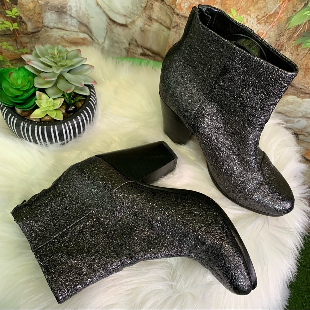 RAG & BONE Classic Italian Newbury Crinkle Lambskin Leather Booties, 38.5 - Picture 8 of 16